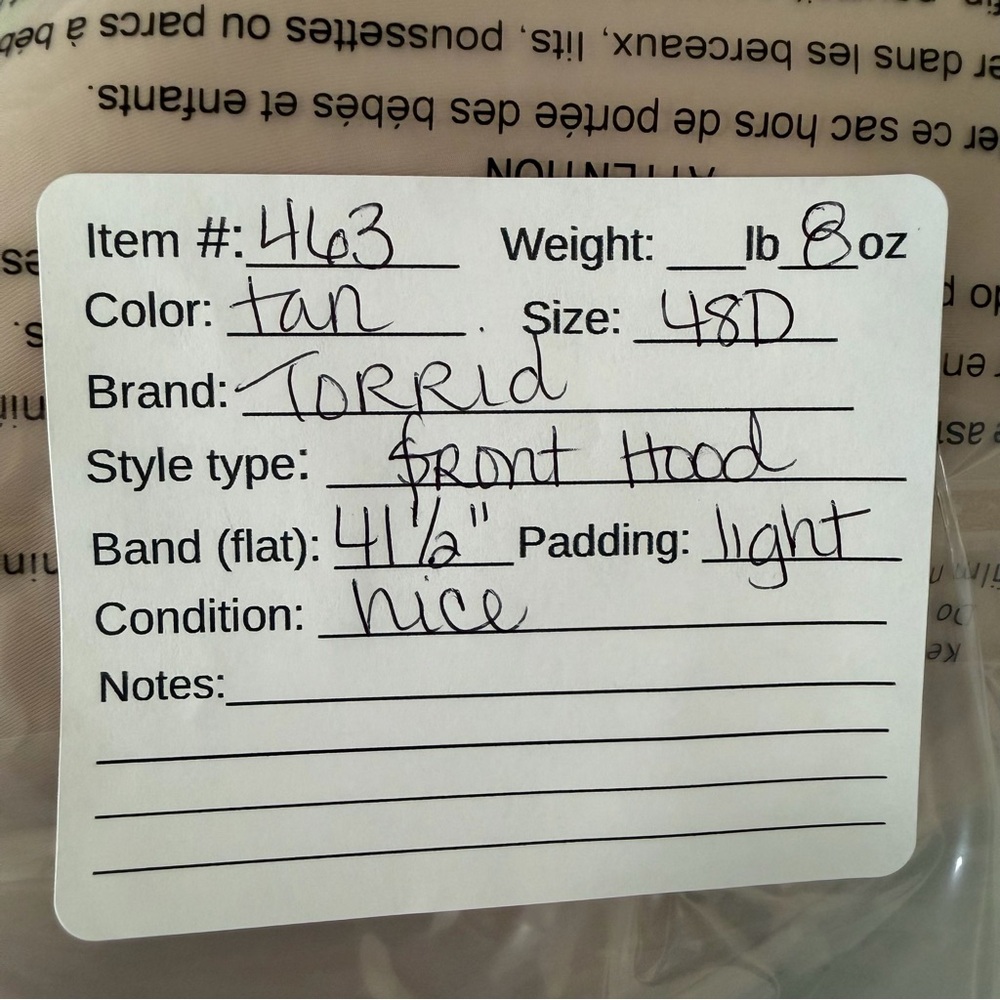 Torrid 48D Front Closure Bra Tan Lightly Padded Plus Size Comfort Bra - Picture 5 of 5